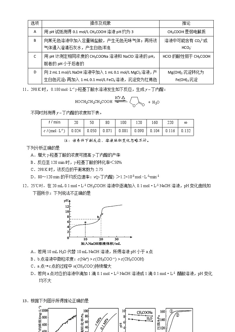 北京市交大附中2020-2021学年度第一学期高二化学期末练习试卷03