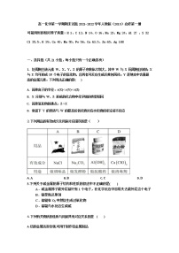 2021-2022学年高一上学期化学人教版（2019）必修第一册++期末复习试题+