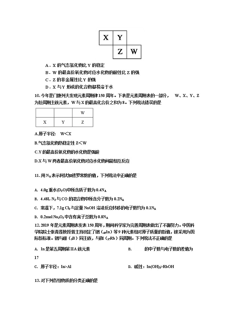 2021-2022学年高一上学期化学人教版（2019）必修第一册++期末复习试题+第3页