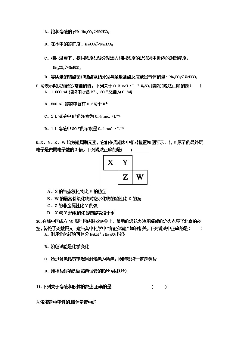 2021-2022学年高一上学期化学人教版（2019）必修第一册+期末复习试题+第2页