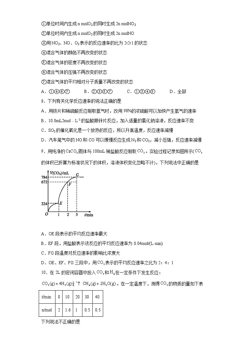 第六章第二节 化学反应速率与限度训练题2021-2022学年高一化学人教版（2019）必修第二册第2页