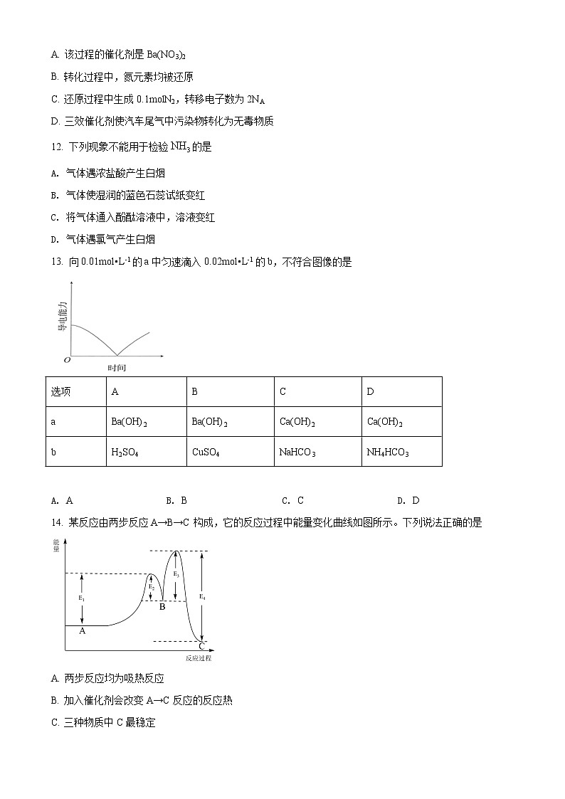 上海市黄浦区2021-2022学年高三上学期12月一模化学试题  含答案03