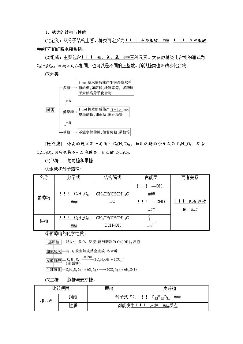 2022届高考化学（人教版）一轮总复习学案：第36讲　基本营养物质　有机合成 Word版含解析第2页