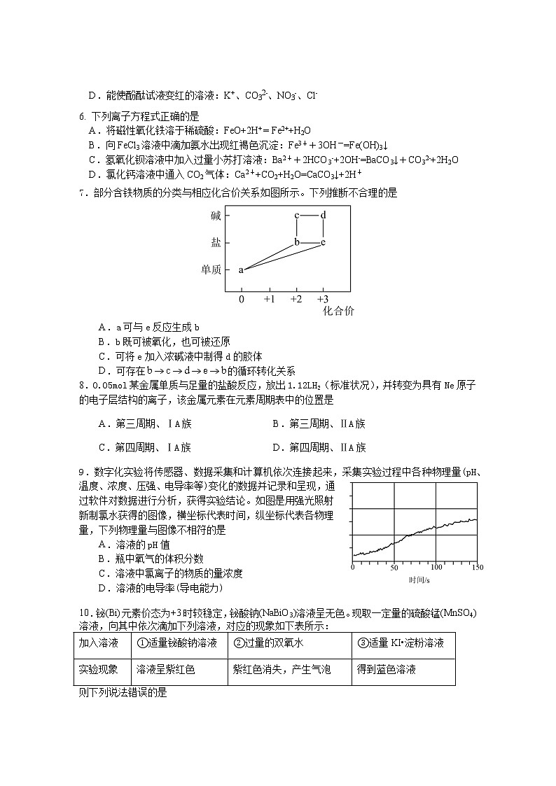广东省佛山市第一中学2021-2022学年高一上学期第二次段考试题化学含答案02