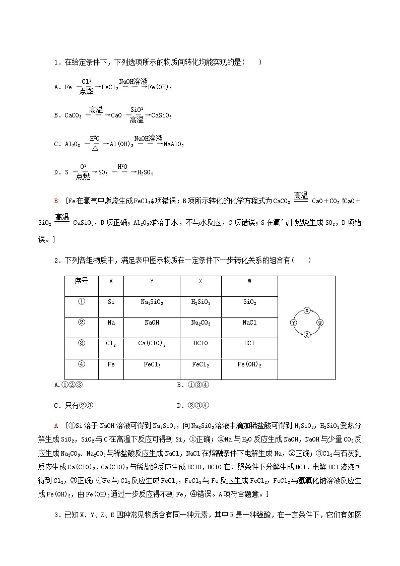 人教版 (2019)必修二 第5章  第3节 微专题 3常见无机物间的相互转化学案02