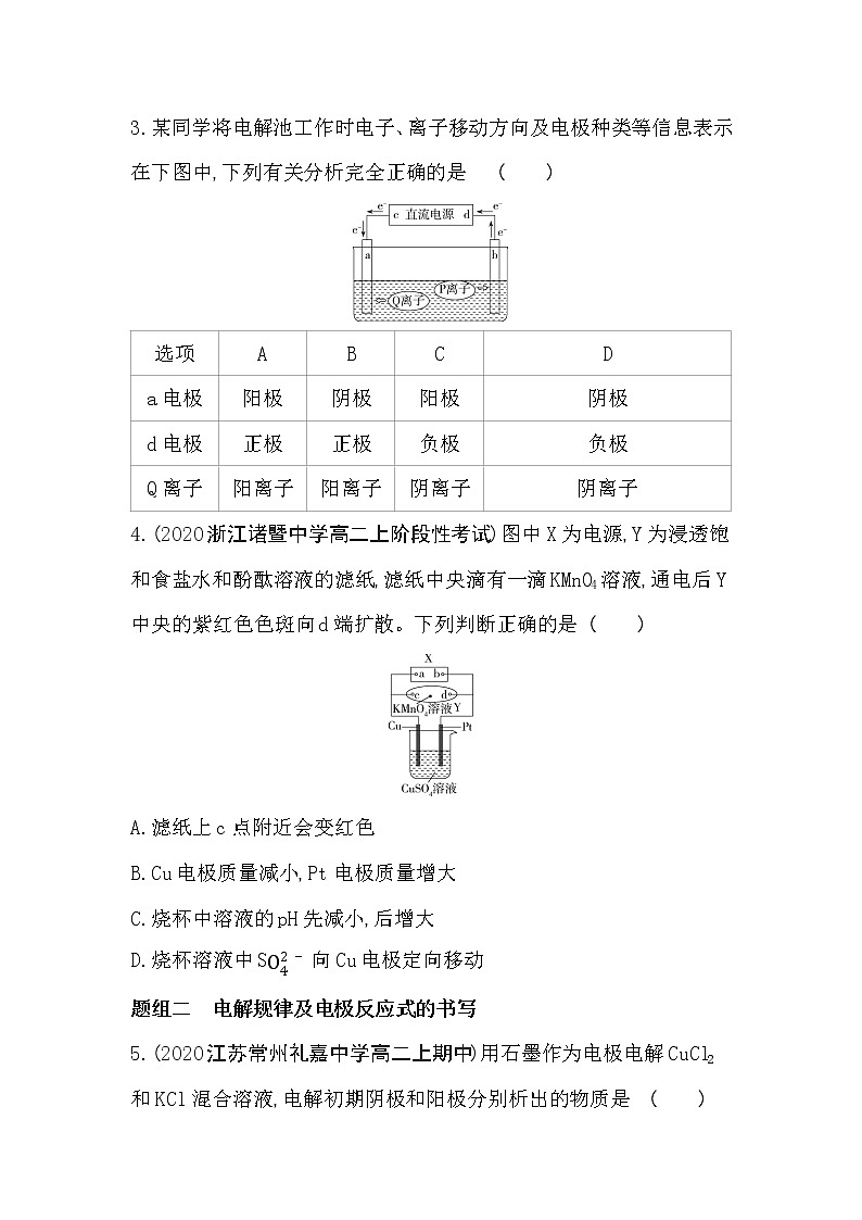 第3课时　电解池的工作原理及应用-2022版化学选择性必修1 苏教版（2019） 同步练习 （Word含解析）02