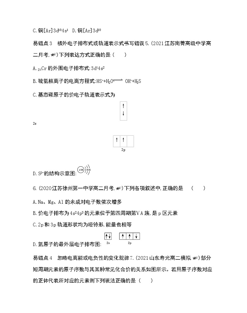 第一章复习提升-2022版化学选择性必修2 鲁教版（2019） 同步练习 （Word含解析）02