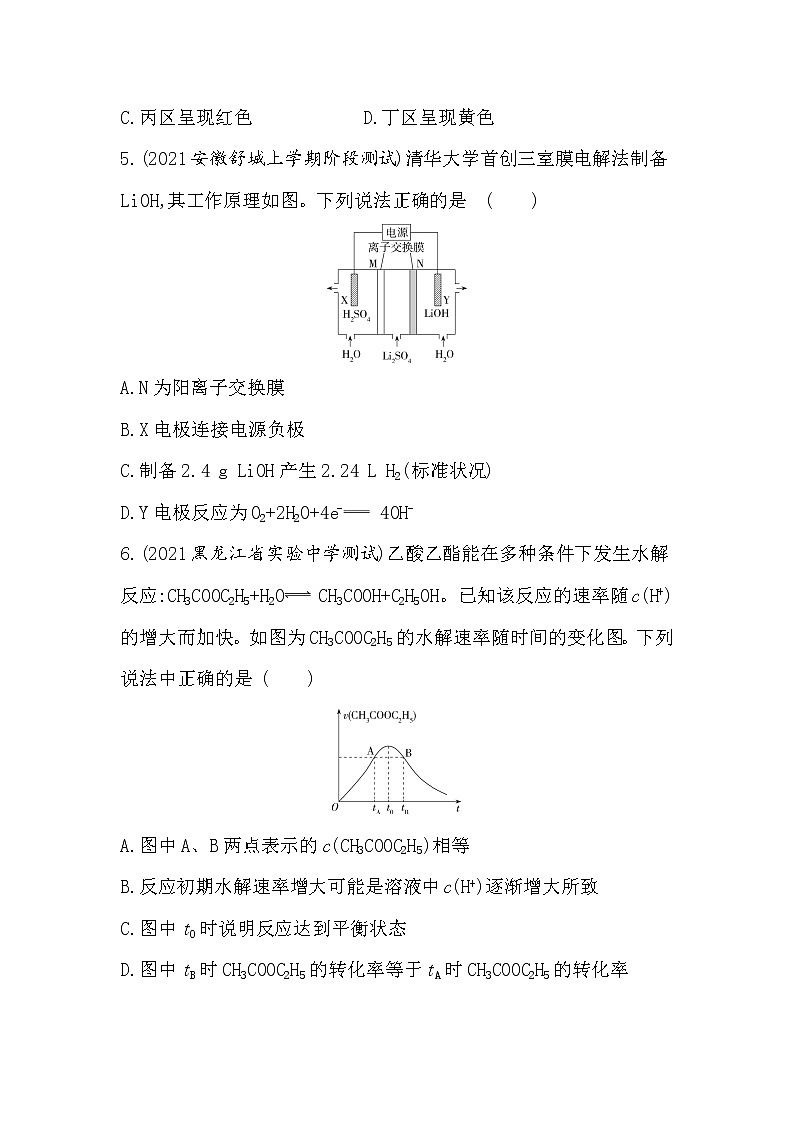 期中学业水平检测(二)（可编辑Word）-2022版化学选择性必修1 鲁教版（2019） 同步练习 （Word含解析）第3页