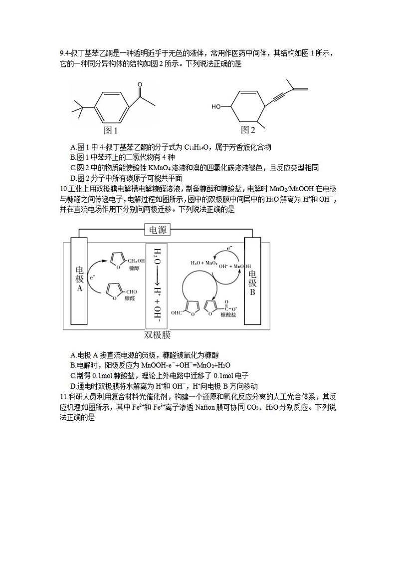 安徽省芜湖市2021-2022学年高三上学期期末质量监控化学试题含答案02
