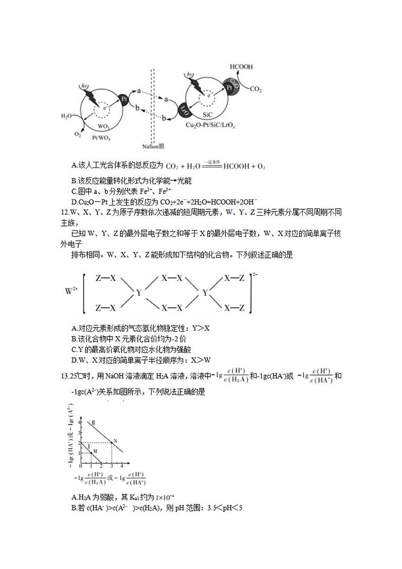 安徽省芜湖市2021-2022学年高三上学期期末质量监控化学试题含答案03