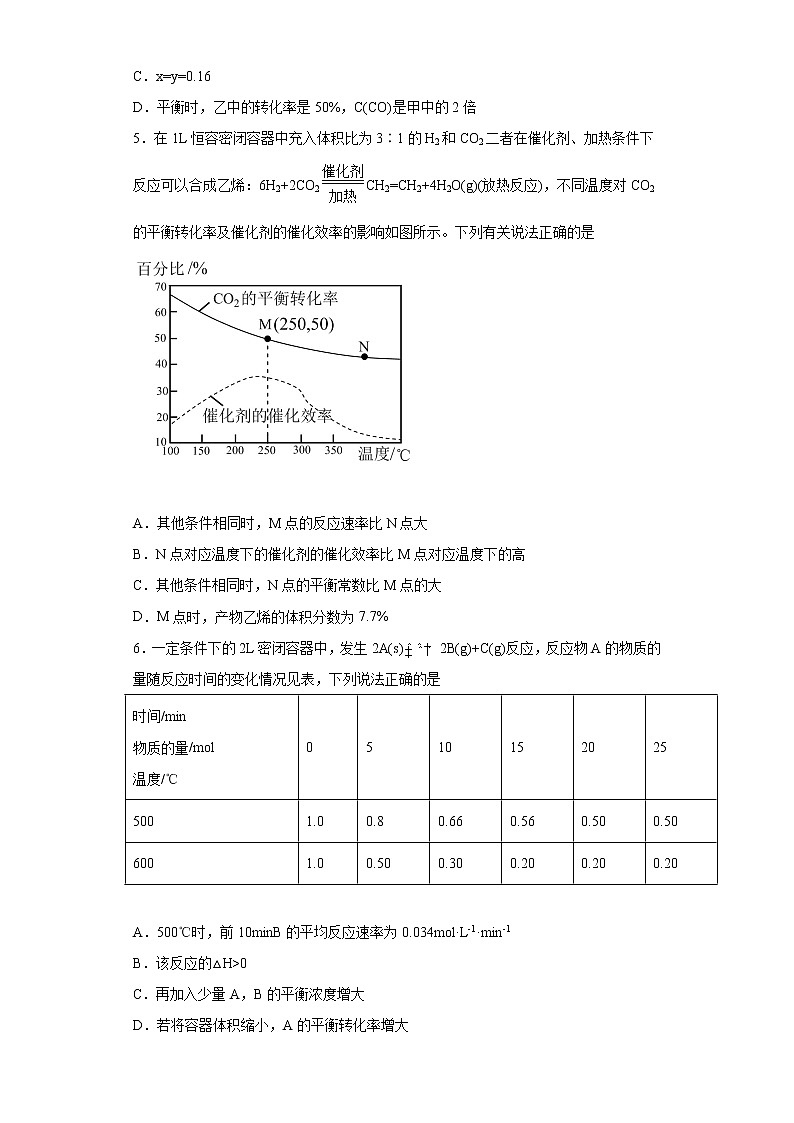 2022届高三化学高考备考一轮复习化学化学平衡有关计算专项训练第3页