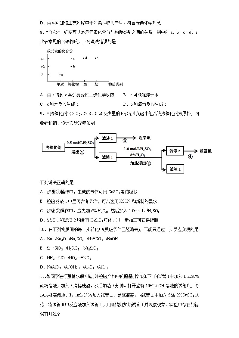 2022届高三化学高考备考一轮复习化学硅及其化合物专项训练第3页