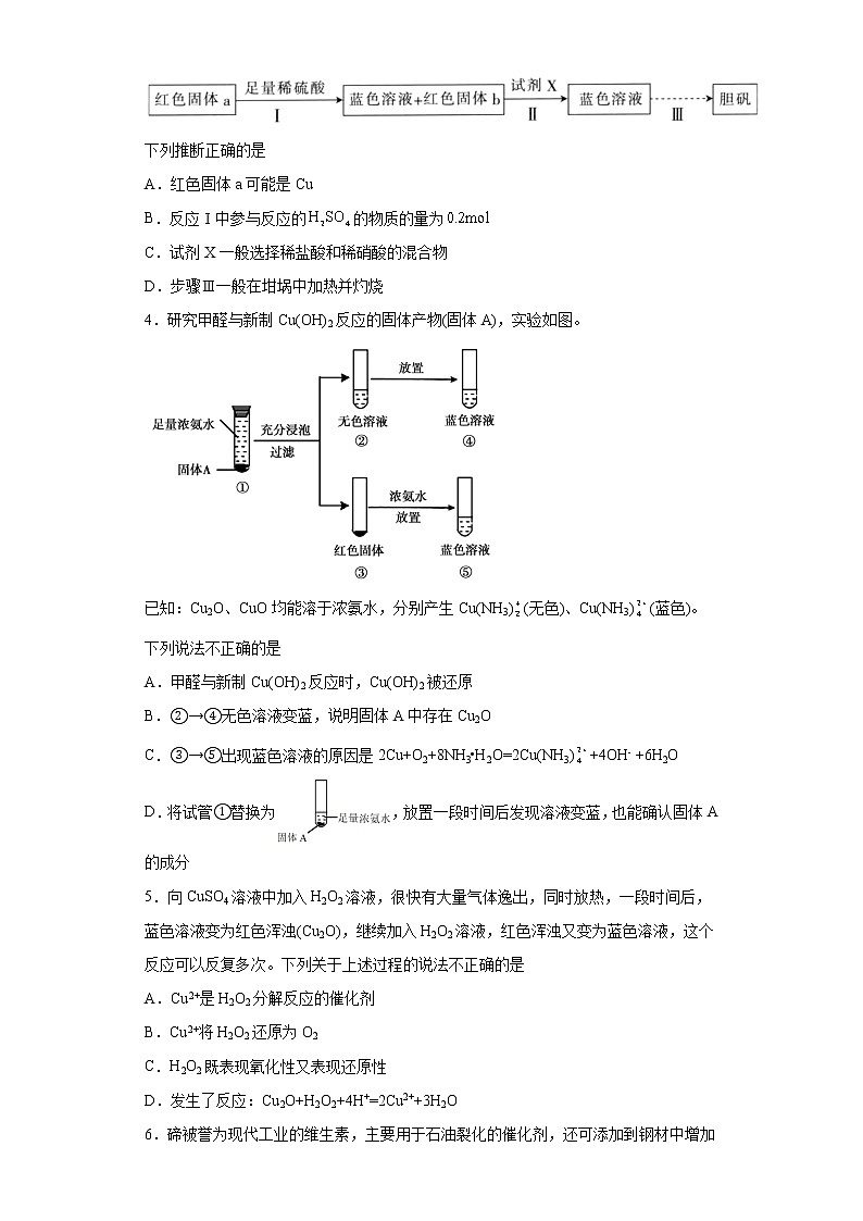 2022届高三化学高考备考一轮复习化学铜及其化合物专项训练第2页