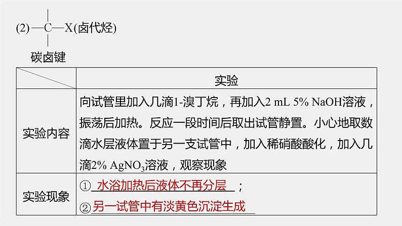 2021-2022学年高中化学新人教版选择性必修3 第3章实验活动2有机化合物中常见官能团的检验 课件（28张）第6页