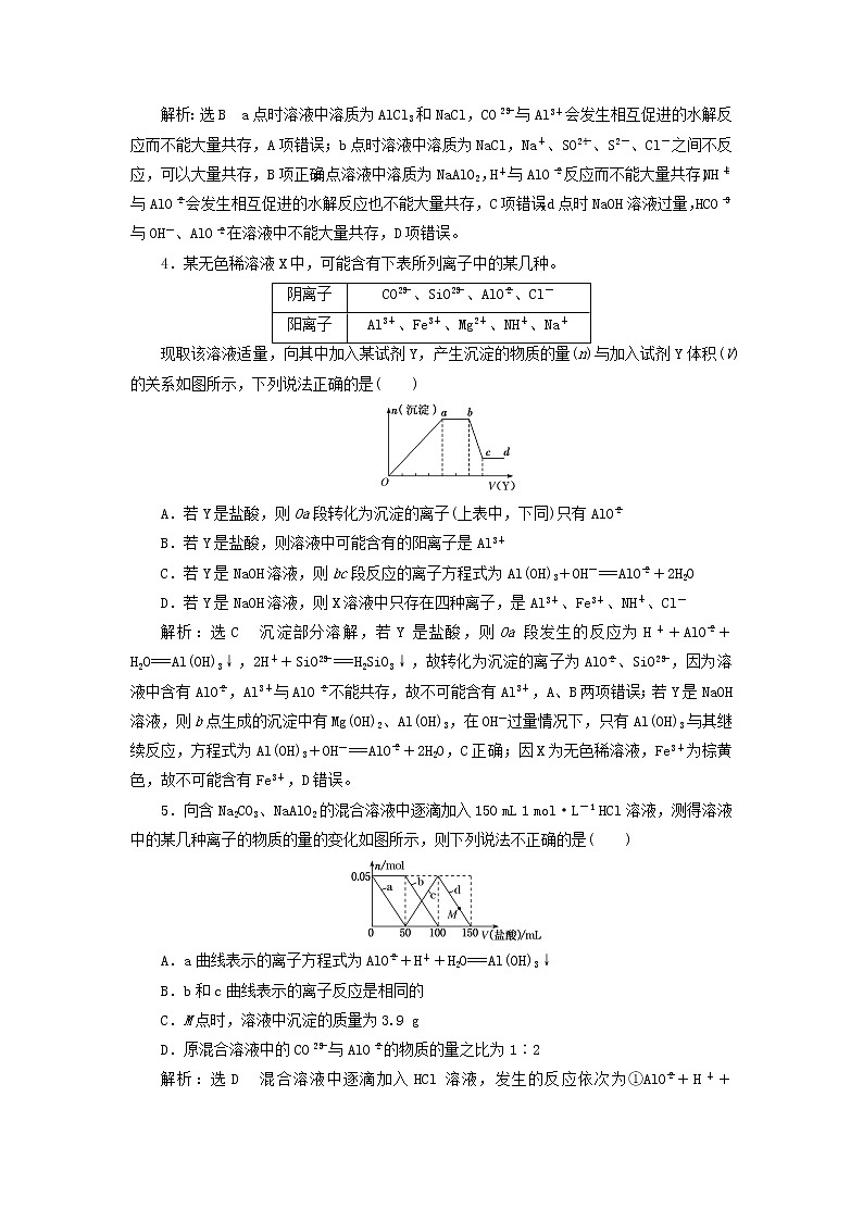 2022届高考化学一轮复习跟踪检测12难点专攻__碳酸钠碳酸氢钠及氢氧化铝的图像含解析02
