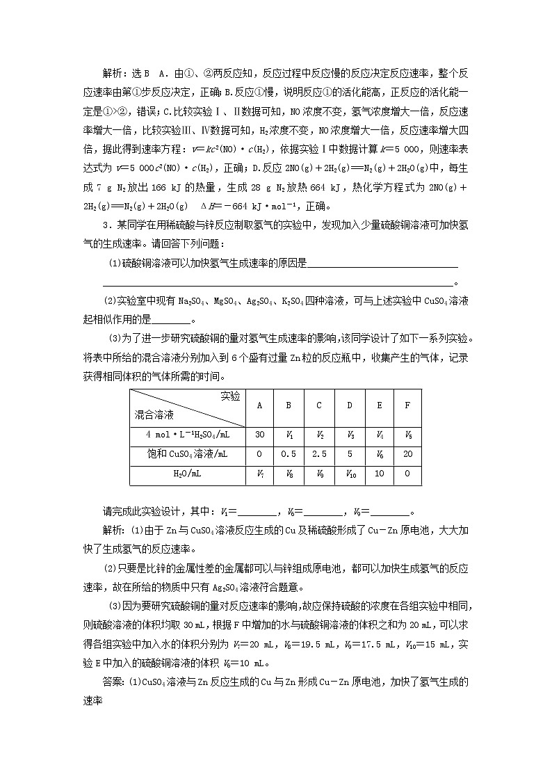 2022届高考化学一轮复习跟踪检测40明确2大考查角度__变量控制与速率常数含解析第2页