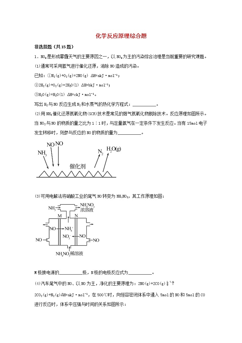 2022届高三化学一轮复习化学反应原理01化学反应原理综合题含解析01