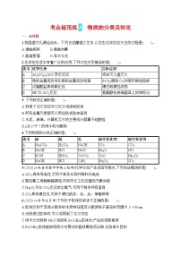 人教版新高考化学一轮复习训练-　物质的分类及转化