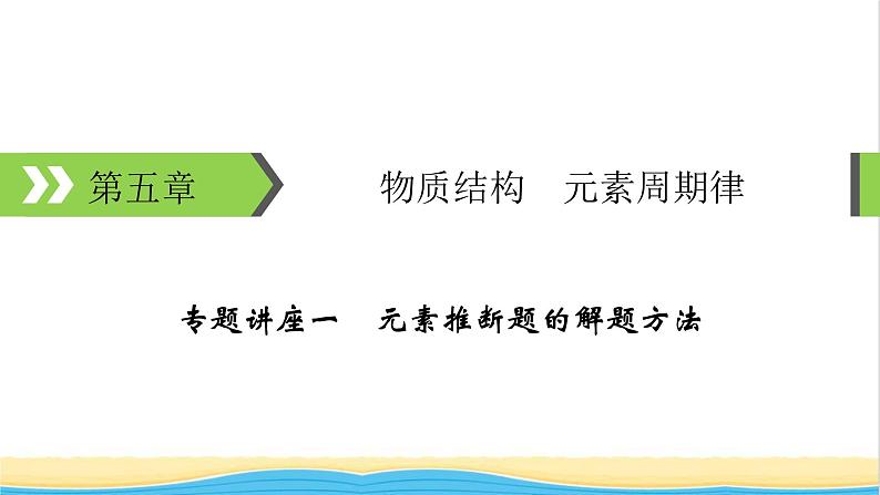 2022版高考化学一轮复习第5章物质结构元素周期律专题讲座1元素推断题的解题方法课件01