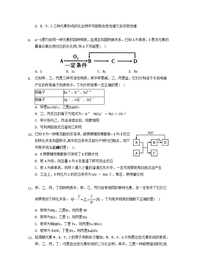 2022届高三化学一轮复习无机化学推断题专题练1无机化学推断题含解析03