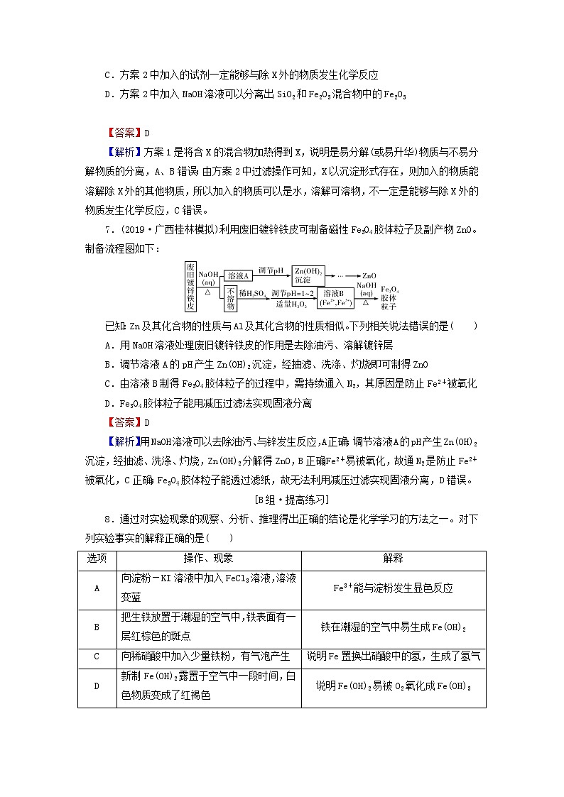2022版高考化学一轮复习第3章金属及其化合物第3节铁及其重要化合物训练含解析03