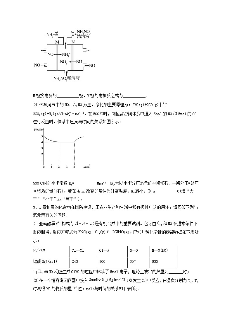 2022届高三化学一轮复习化学反应原理题型必练69化学反应原理综合题含解析第3页