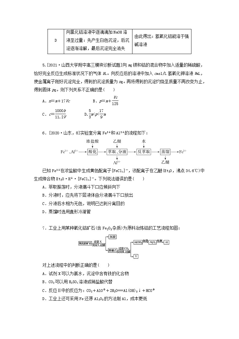2022高考化学一轮复习专练13镁铝及其化合物含解析02