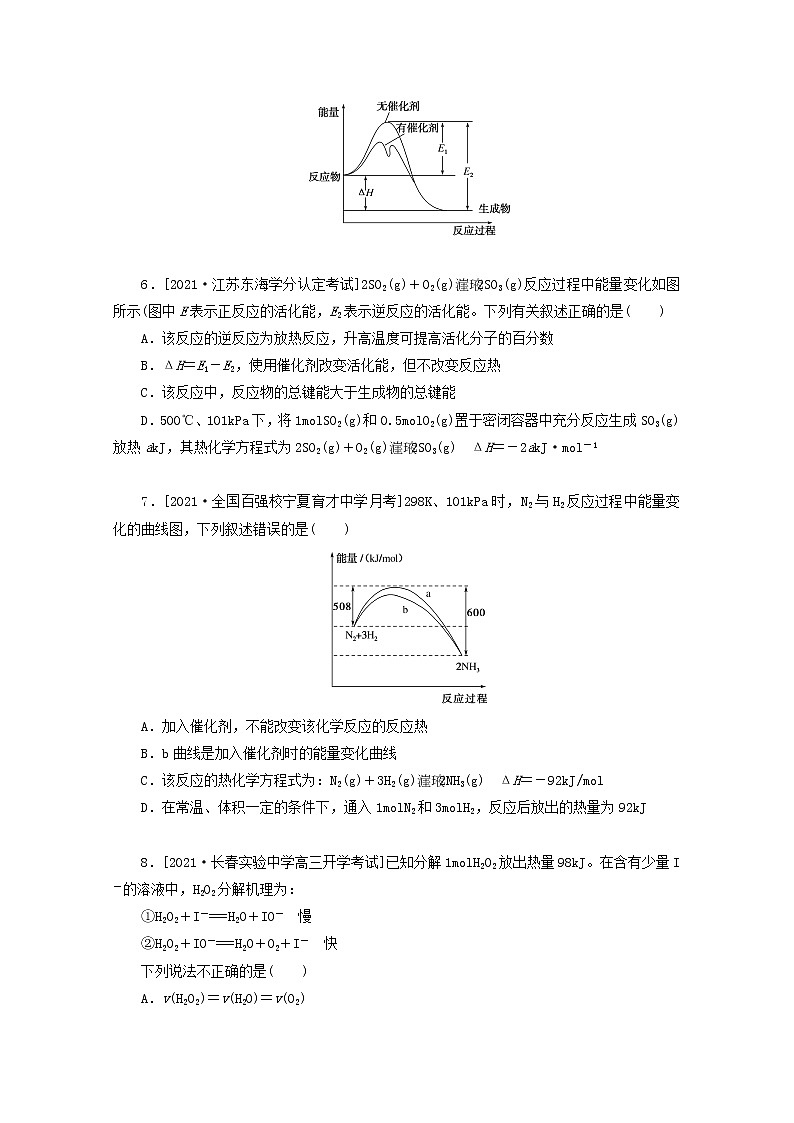 2022高考化学一轮复习专练27化学反应中的能量变化基本概念及图像含解析03