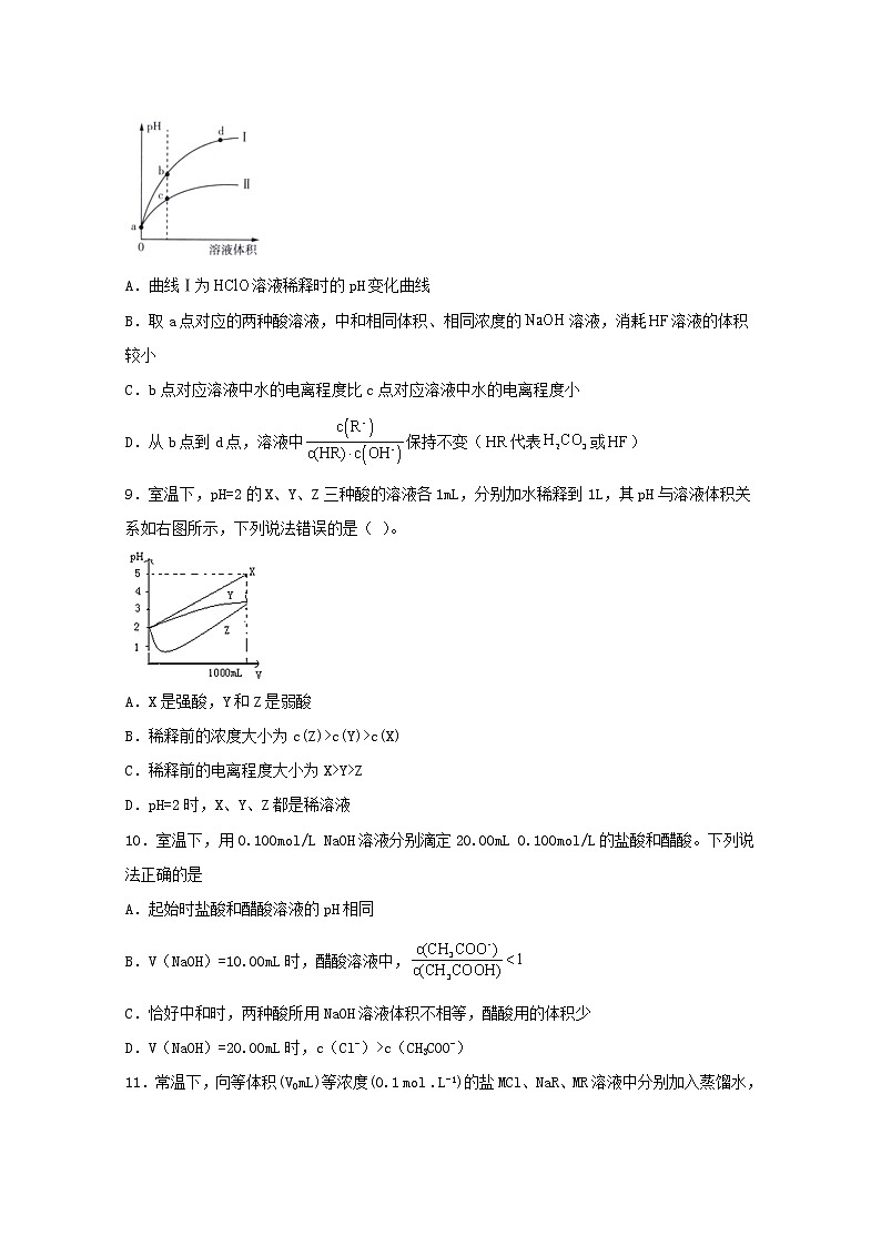 2022届高三化学一轮复习化学反应原理题型必练22溶液酸碱性与PH值综合题含解析第3页