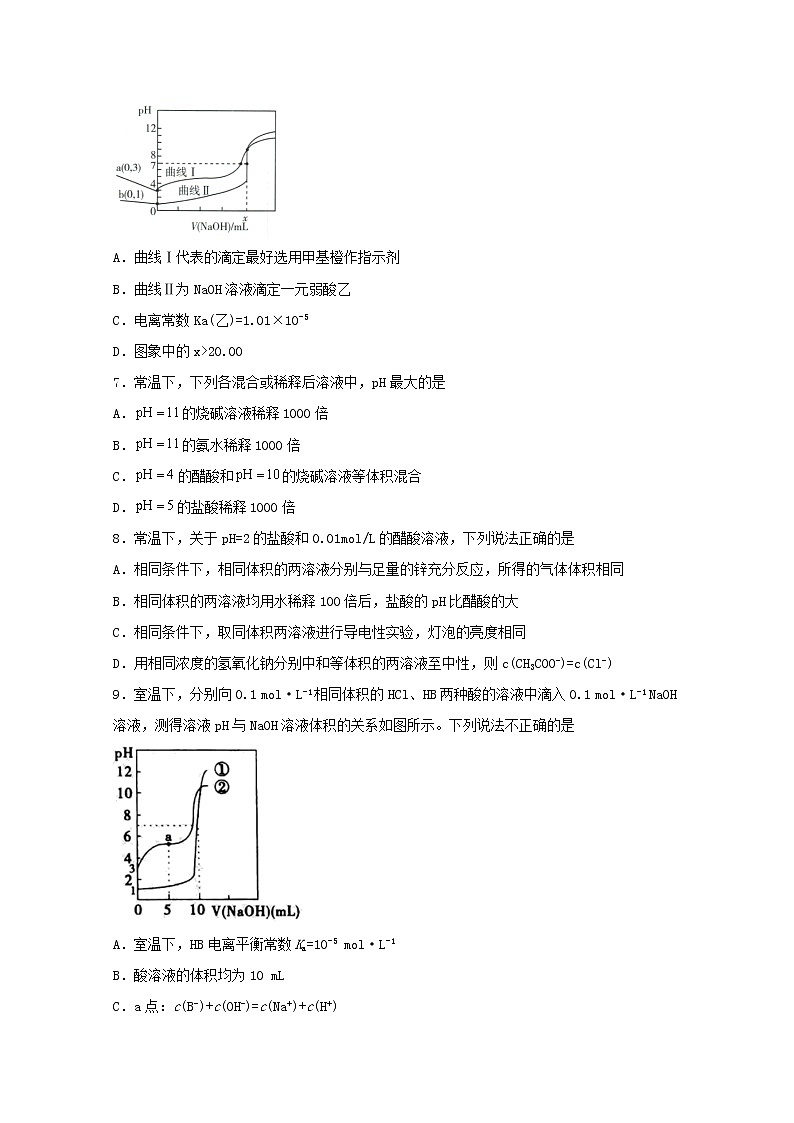 2022届高三化学一轮复习化学反应原理题型必练23溶液PH的计算含解析02