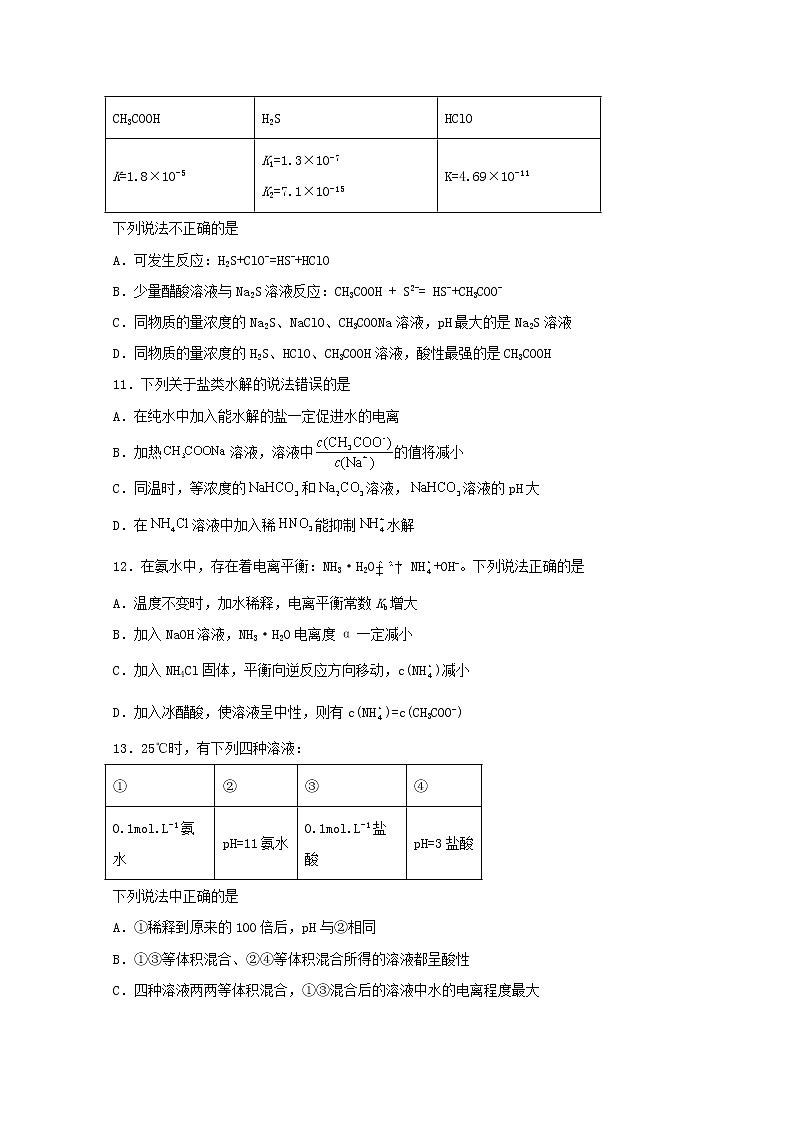 2022届高三化学一轮复习化学反应原理题型必练31弱电解质在水溶液中的电离平衡含解析第3页