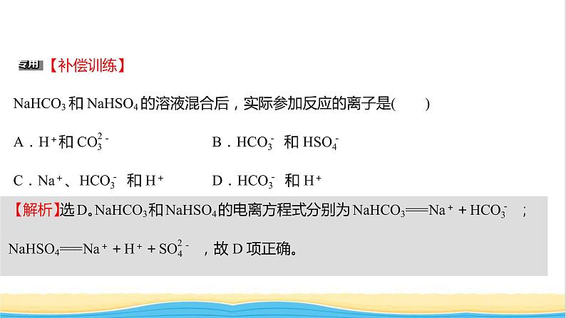 浙江专用高中化学强化练一离子反应课件新人教版必修第一册第6页