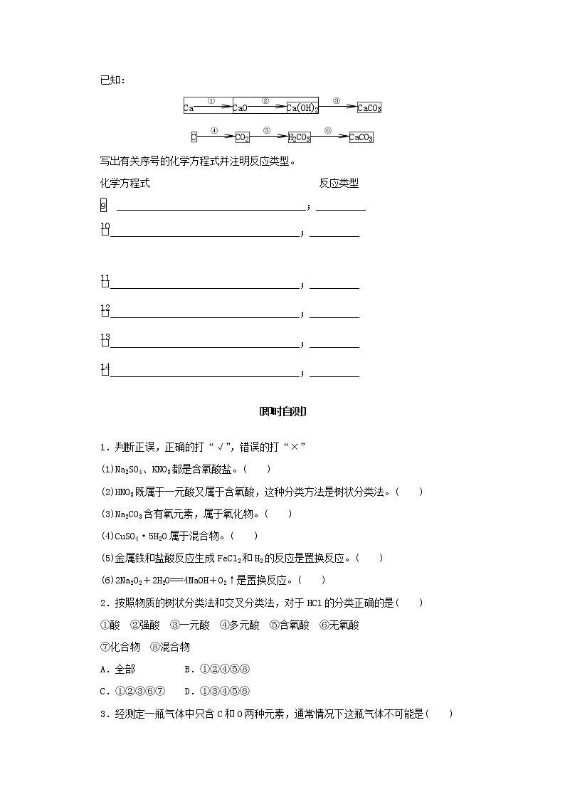 高中化学专题1物质的分类及计量1物质及其反应的分类学案苏教版必修102
