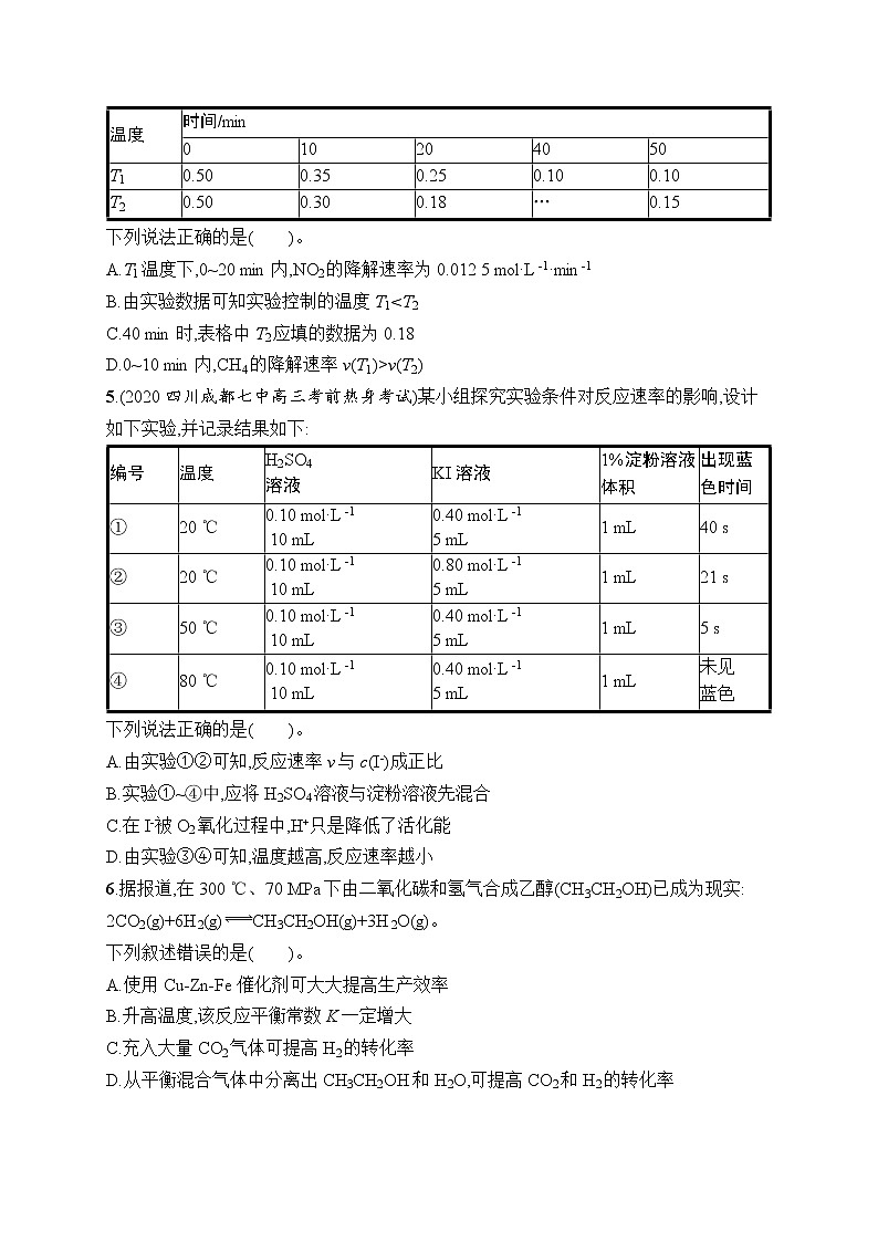 人教版新高考化学一轮复习训练-目标检测卷6　化学反应的方向、限度和速率第2页