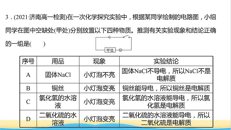 福建专用高中化学第2章元素与物质世界单元练课件鲁科版必修105