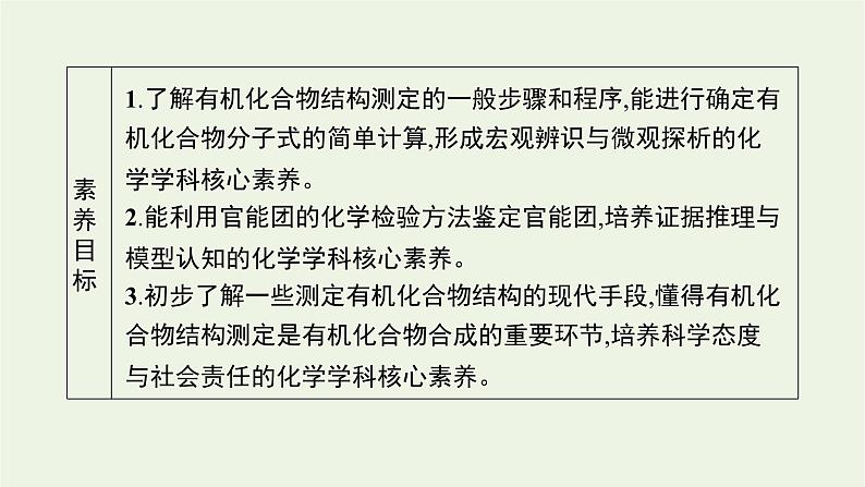 2021_2022学年新教材高中化学第3章有机合成及其应用合成高分子化合物第2节有机化合物结构的测定课件鲁科版选择性必修302