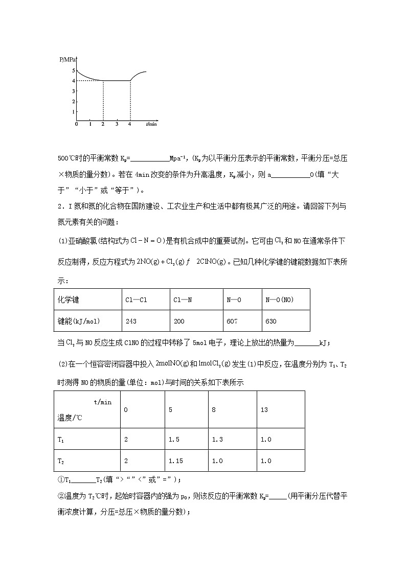 2022届高三化学一轮复习化学反应原理01化学反应原理综合题含解析02