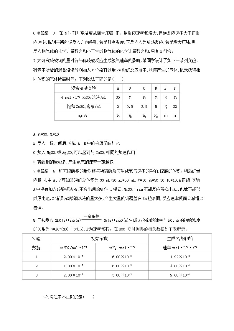 通用版2022届高三化学一轮复习强化训练化学反应速率含解析第3页