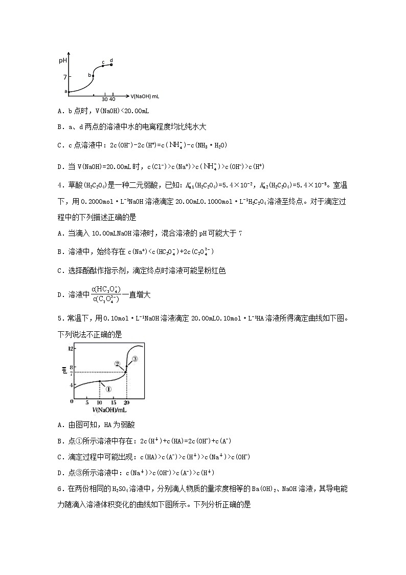 2022届高三化学一轮复习化学反应原理题型必练28酸碱中和滴定的综合应用含解析02
