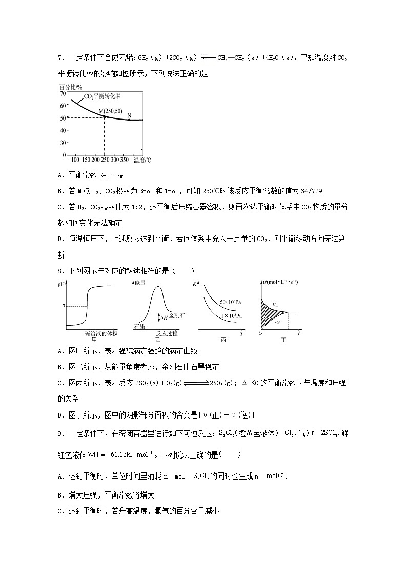 2022届高三化学一轮复习化学反应原理题型必练36平衡移动及图像分析含解析第3页