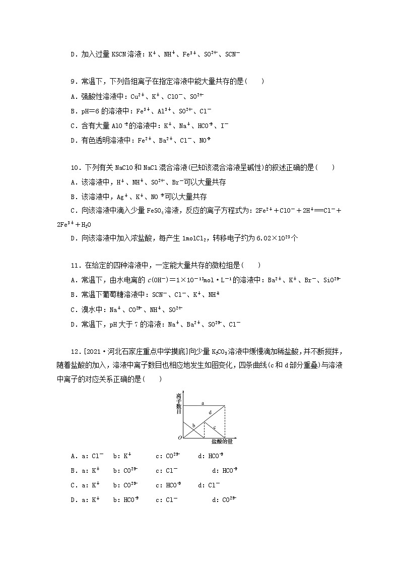 2022高考化学一轮复习专练6离子反应与离子共存含解析第3页