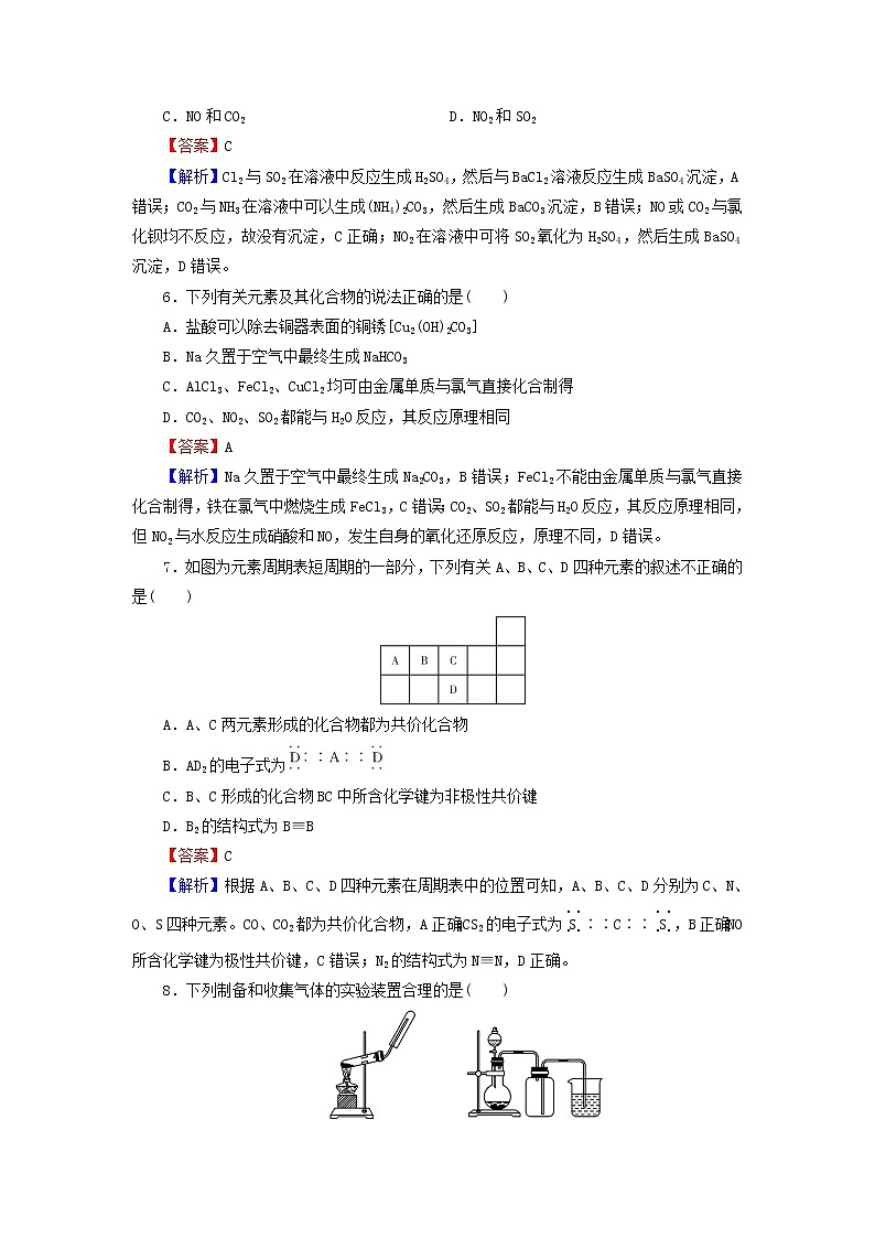 2022版高考化学一轮复习题型训练10综合训练含解析02