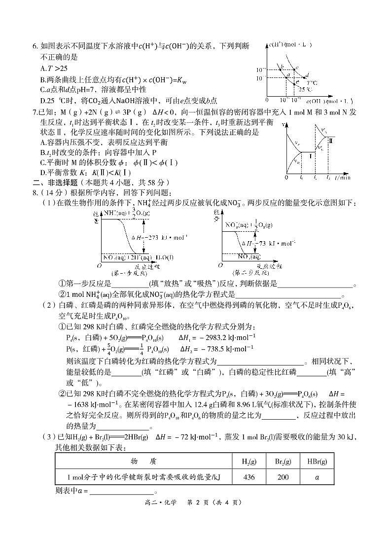 2021-2022学年四川省广安市岳池县高二上学期期中考试化学试题 PDF版02