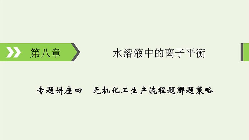 2022版高考化学一轮复习第8章水溶液中的离子平衡专题讲座4无机化工生产流程题解题策略课件第1页