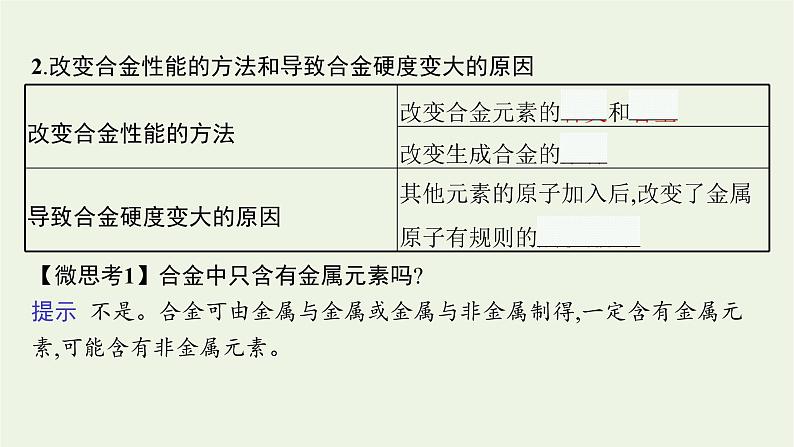 2021_2022学年新教材高中化学第三章铁金属材料第二节第1课时合金材料课件新人教版必修107