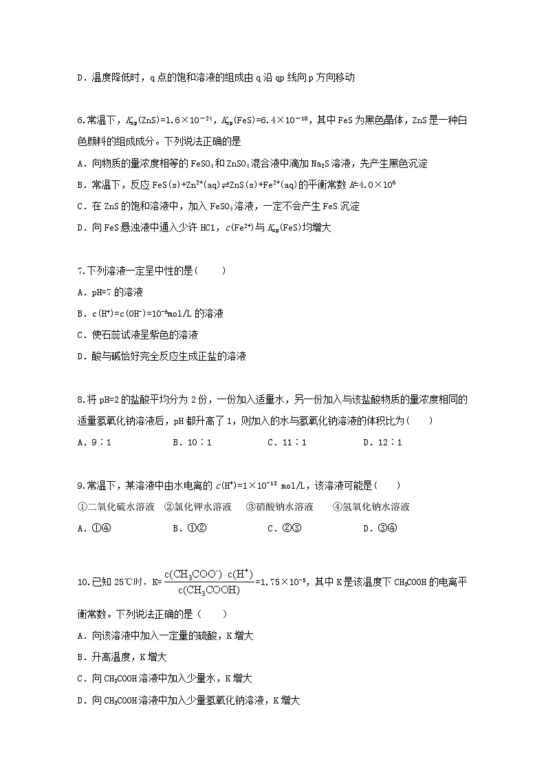 2022届高三化学一轮复习考点特训电解质溶液1含解析第3页