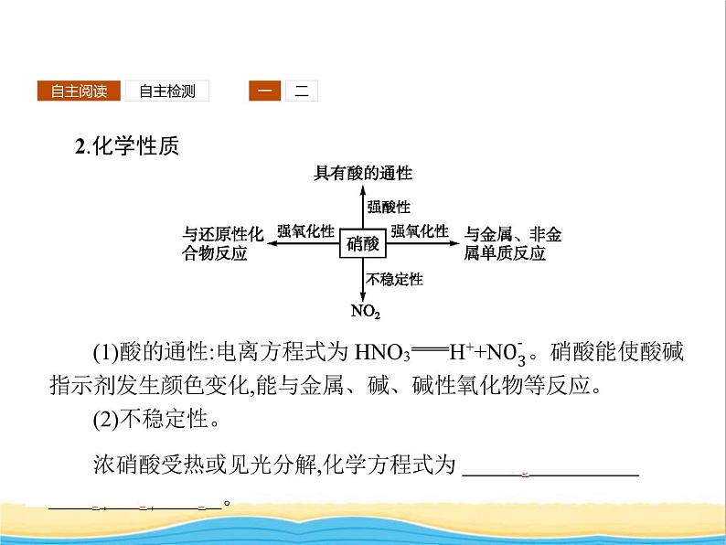 高中化学第3章自然界中的元素第2节第3课时硝酸人类活动对氮循环的影响课件鲁科版必修104