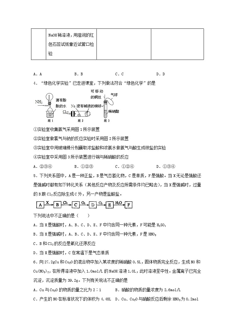 2022届高考化学一轮复习常考题型18氮及其化合物含解析第2页