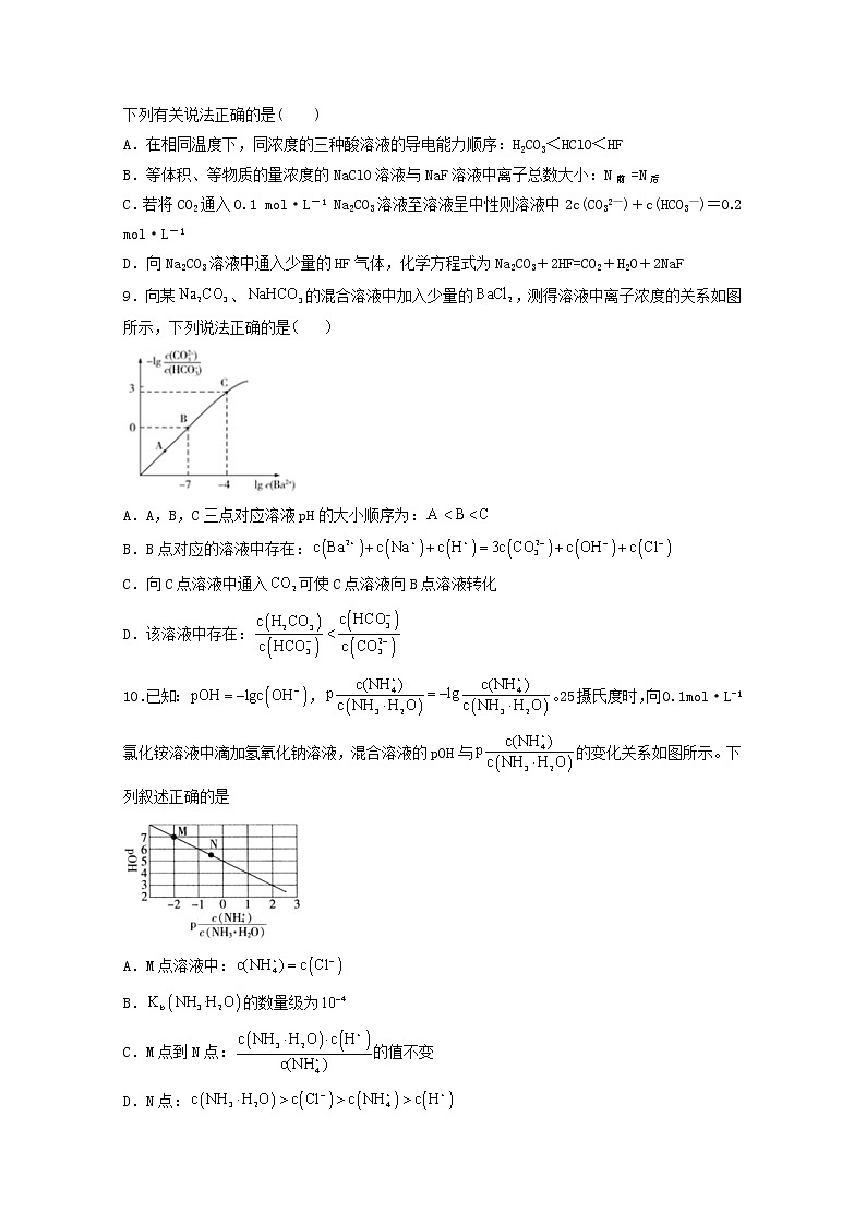 2022届高考化学一轮复习常考题型48盐类水解规律的理解和应用专题含解析03
