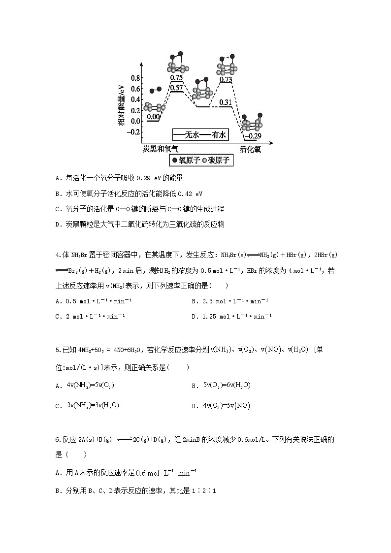 2022届高三化学一轮复习考点特训化学反应速率与化学平衡1含解析第2页